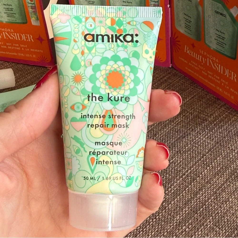 NEW Amika The Kure Strength Repair Set - Shampoo, Conditioner & Hair Repair Mask